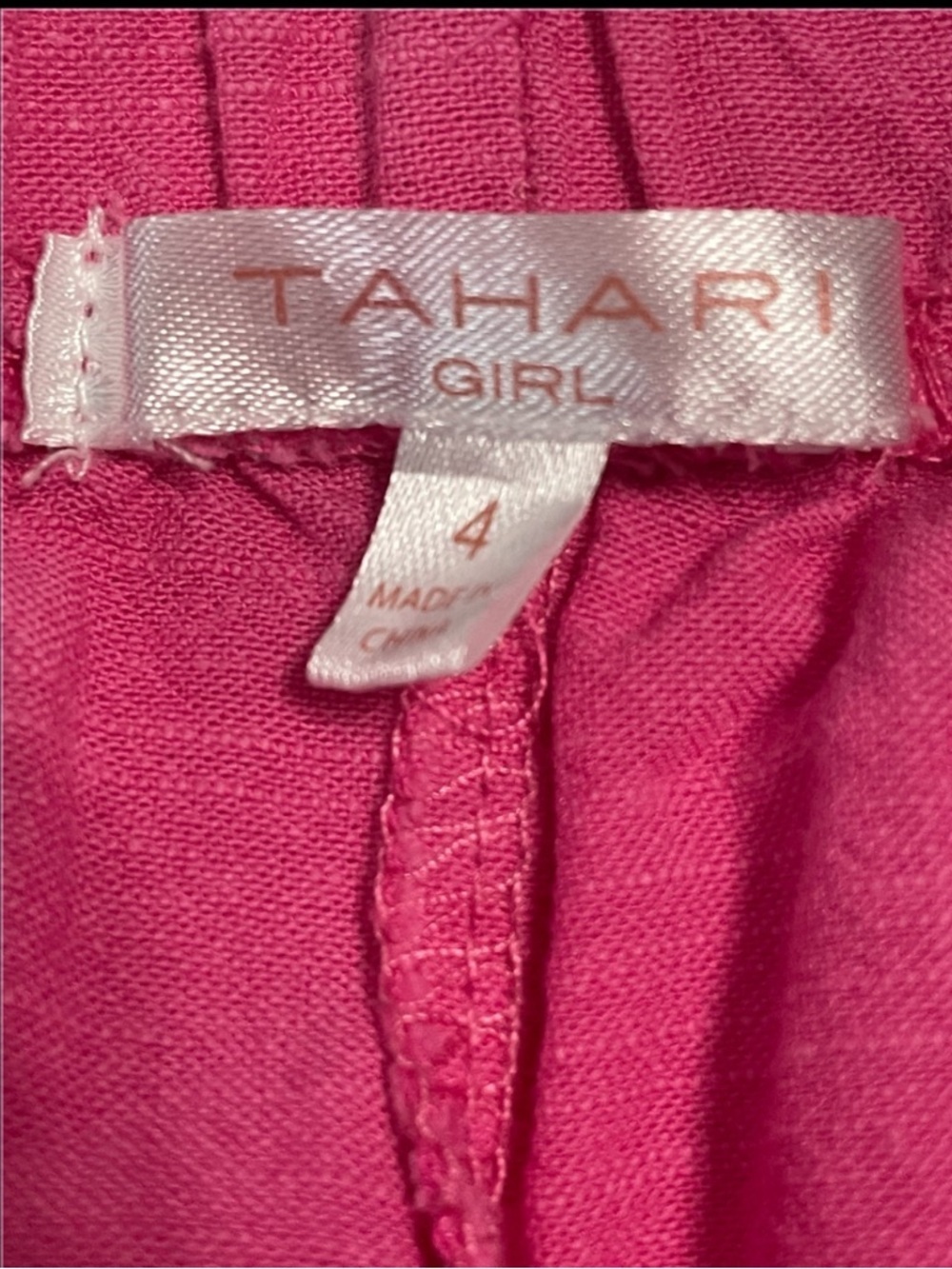 Tahari Bright Pink Eyelet Scallop Hem Shorts - Picture 3 of 7